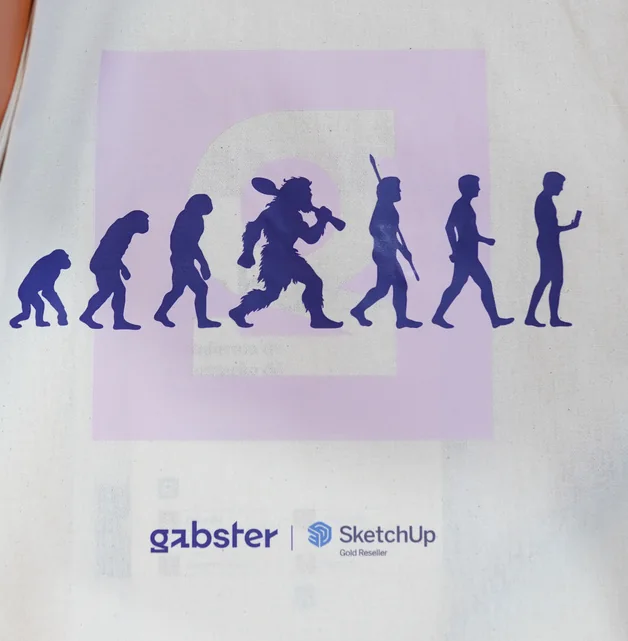Estampa da ecobag Gabster e SketchUp