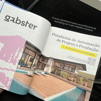 Anúncio da Gabster em revista: Plataforma de Automação do Projeto à Produção