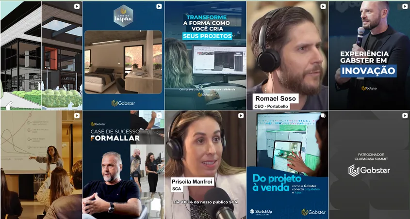 Antes do rebranding: posts em azul e tons escuros