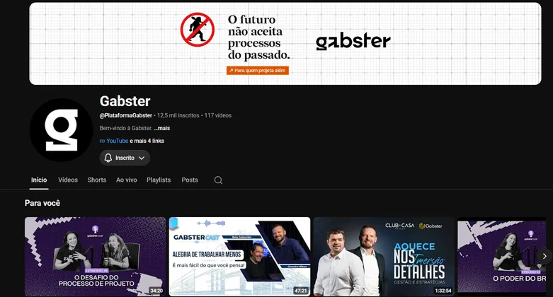 Canal da Gabster no YouTube
